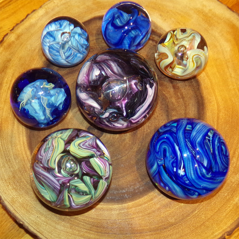 The Curio Trunk Hand Blown Glass Paper Weights