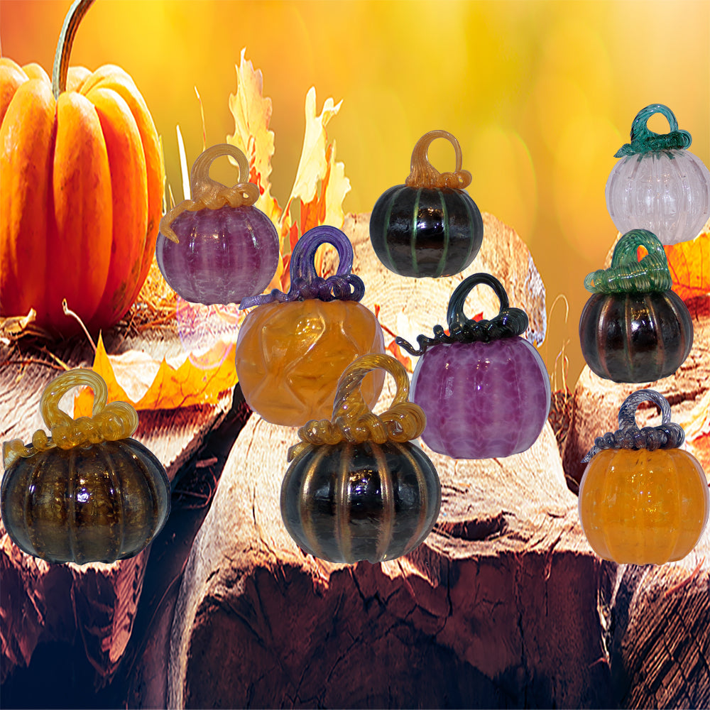 The Curio Trunk Hand Blown Glass Pumpkins