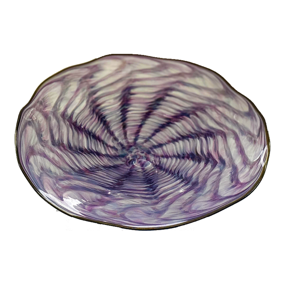 MAJESTIC PURPLE SWIRL GLASS DECORATIVE BOWL