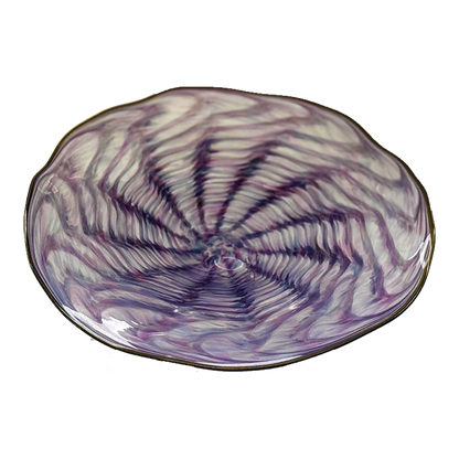 MAJESTIC PURPLE SWIRL GLASS DECORATIVE BOWL