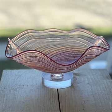 SUNSET SWIRL HAND BLOWN GLASS BOWL