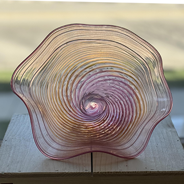 SUNSET SWIRL HAND BLOWN GLASS BOWL