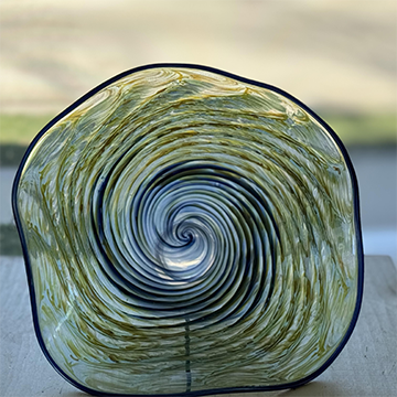 LILY PAD  HAND BLOWN GLASS BOWL