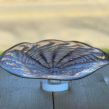 MAJESTIC PURPLE SWIRL GLASS DECORATIVE BOWL