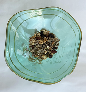 SCALLOPED LILY HAND BLOWN GLASS BOWL