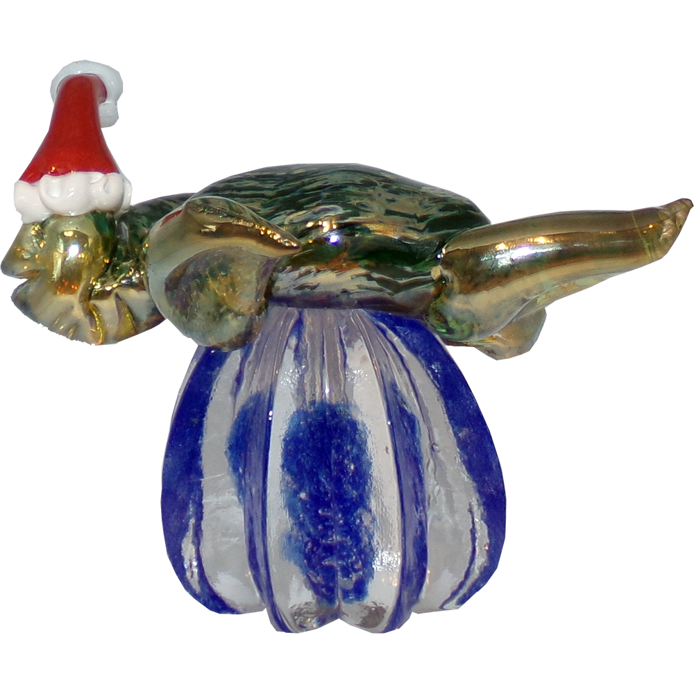 The Curio Trunk Hand Blown Glass Turtle