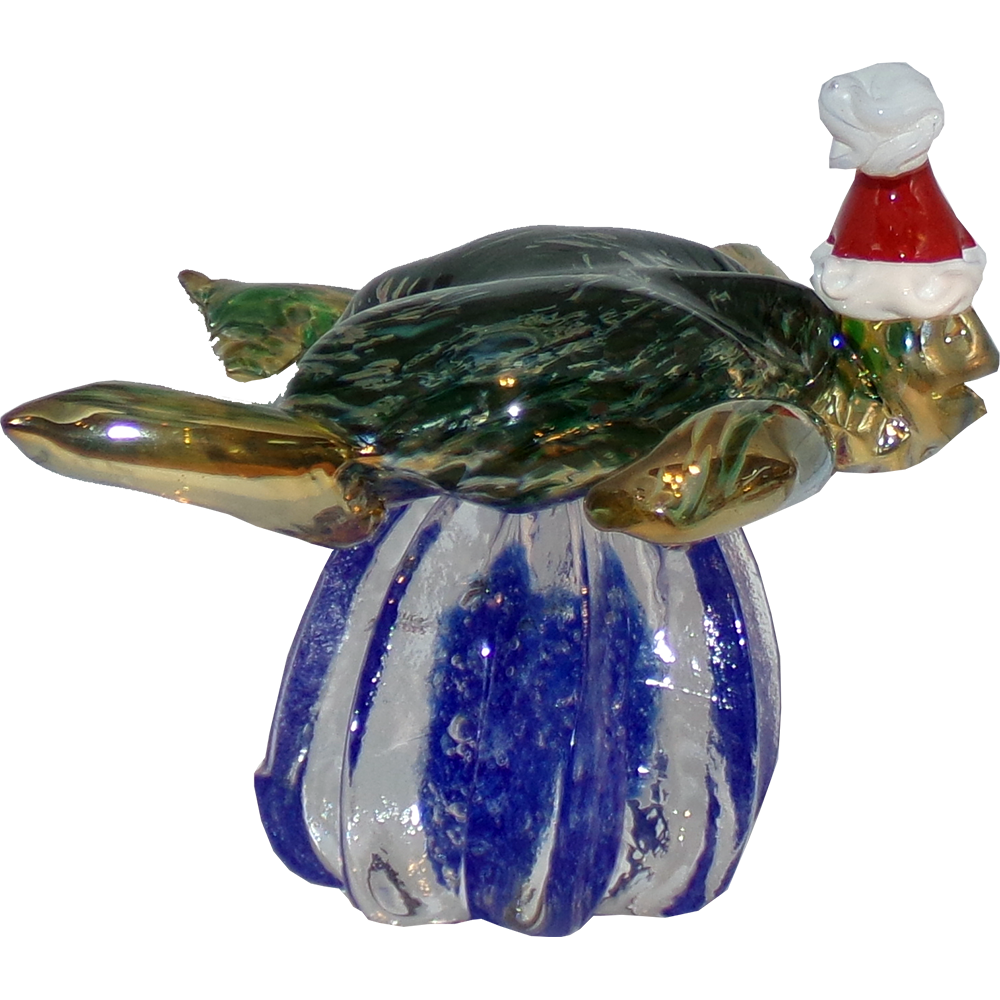 The Curio Trunk Hand Blown Glass Turtle