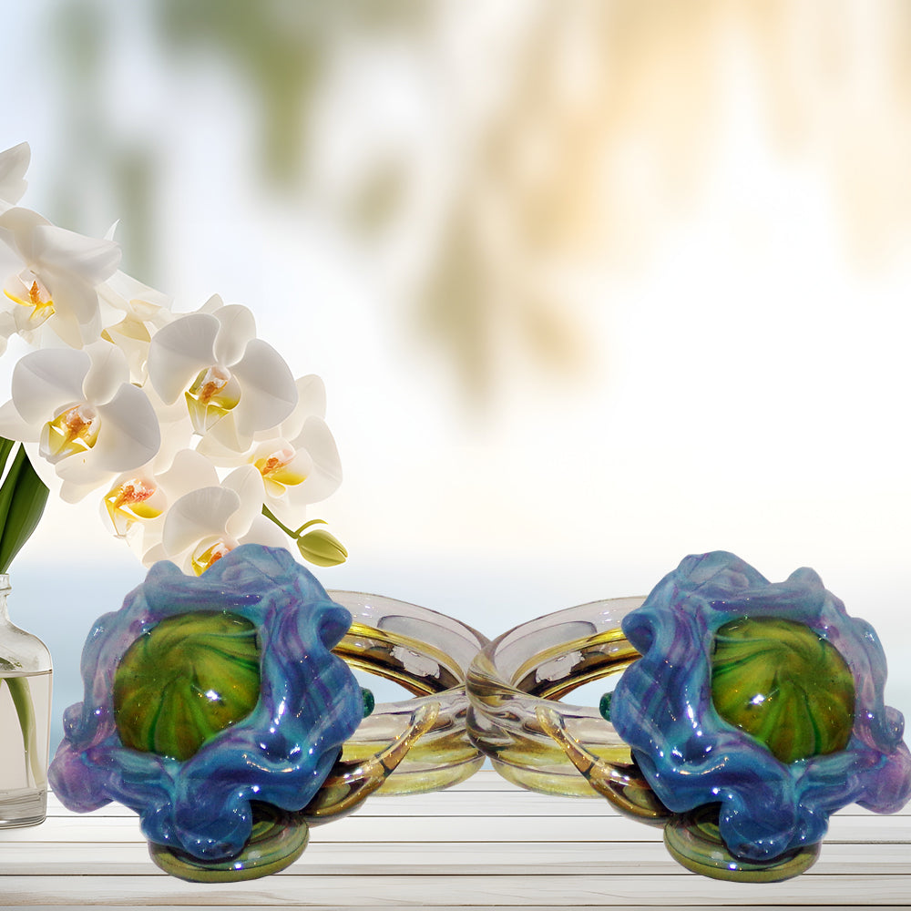 Hand Blown Glass Napkin Ring Couples